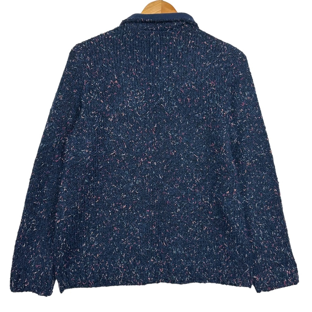 Christopher & Banks Speckled Confetti Knit Quarter Zip Pullover Cardigan Sweater - Picture 2 of 10